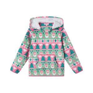 Andy & Evan Girls  Holiday Plush Hoodie, Green